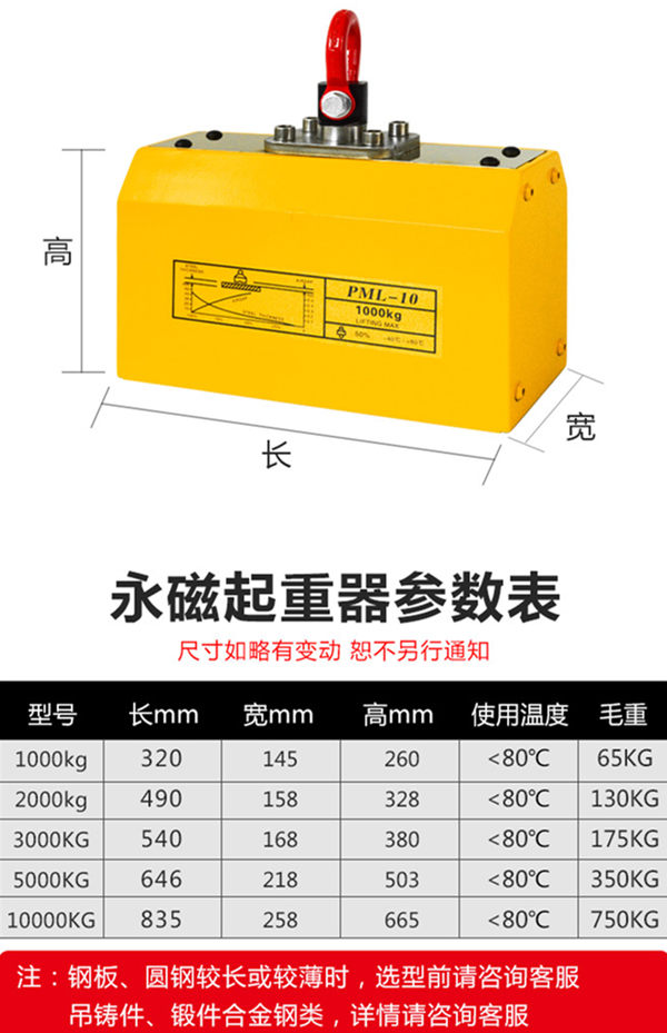 多功能自動(dòng)永磁起重器規(guī)格尺寸